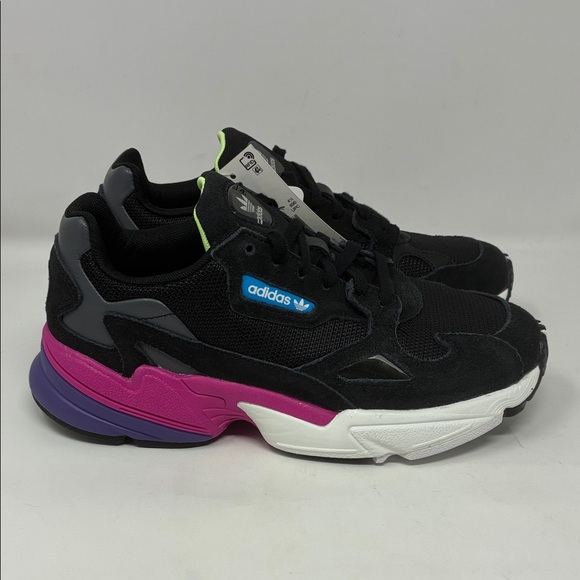 adidas Shoes - New - Adidas Originals Women's Falcon Running Shoe, Black/Black/Shock Pink
